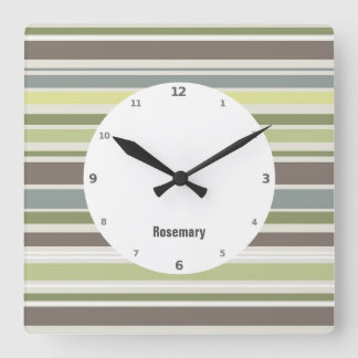 Relógio Quadrado Woodland Cores Nature Patterno Wall Clock