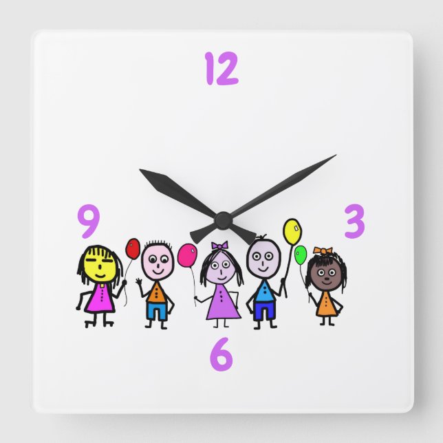 Relógio Quadrado World Kids Clock (Frente)