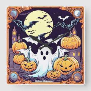 Relógio Quadrado Wow Halloween Thrill