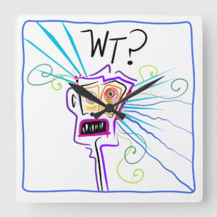 Relógio Quadrado WT? O QUE? EMOJI Meemogie