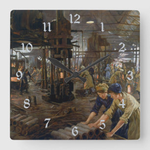 Relógio Quadrado WW1 1918 Mulheres Trabalhando em Munições uma Fábr
