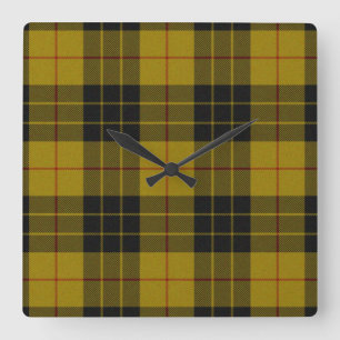 Relógio Quadrado Xadrez amarela de tartan MacLeod