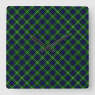 Relógio Quadrado Xadrez azul-tartan