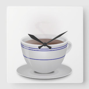 Relógio Quadrado Xícara de café