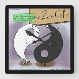 Relógio Quadrado Yin encontra Yang Funny Rick London Wall Clock