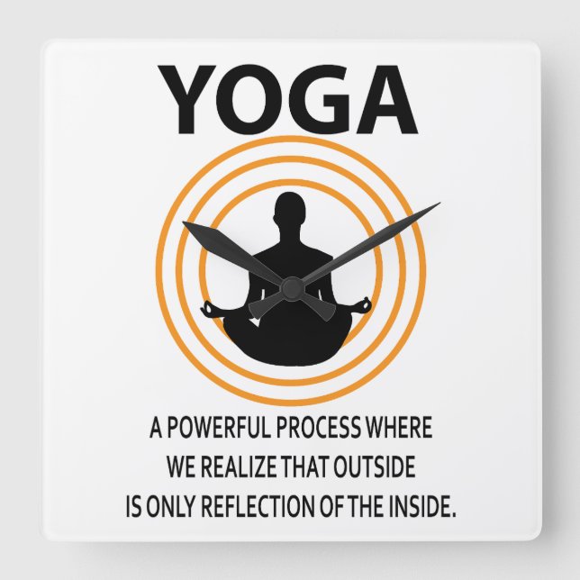 Relógio Quadrado Yoga Meditation Yoga (Frente)