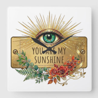 Relógio Quadrado You Are My Sunshine Wall Clock