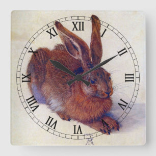 Relógio Quadrado Young Hare by Albrecht Durer, Renaissance Fine Art