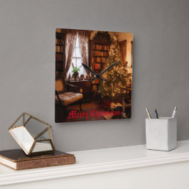 Relógio Quadrado Yuletide Charm