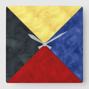 Relógio Quadrado Z Zulu Marca Náutica do Sinal Náutico Zulu Sinal