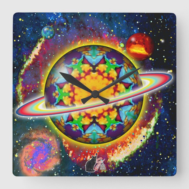 Relógio Quadrado Zargon Orbz Kaleid (Frente)