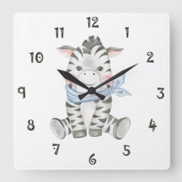 Relógio Quadrado Zeb The Zebra Wall Clock