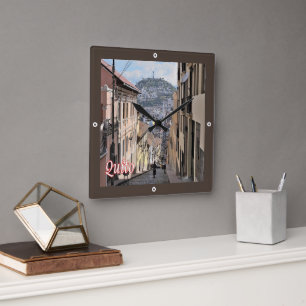 Relógio Quadrado zEC009 QUITO, Cidade Antiga, América,