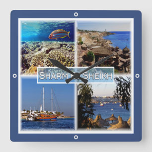 Relógio Quadrado zEG063 SHARM EL SHEIK no Mar Vermelho, EGITO,