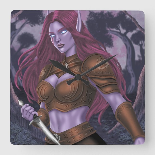 Relógio Quadrado Zendyr na floresta (Frente)