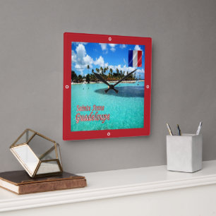 Relógio Quadrado zGP009 SAINTE ANNE BEACH, Guadalupe,