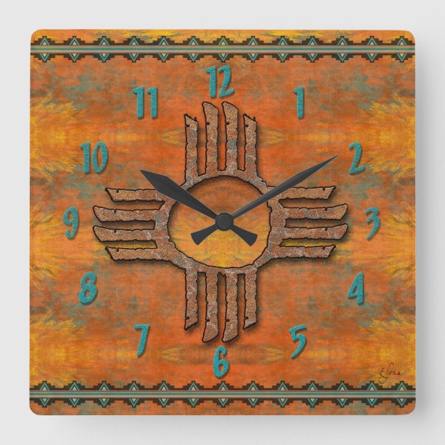 Relógio Quadrado Zia antigo (Frente)