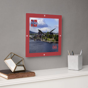 Relógio Quadrado zNO004 OSLO, Noruega, Europa,