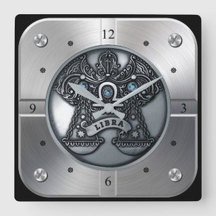Relógio Quadrado Zodiac ~ Libra ~ Celestial ~ Astrologia Ocidental 