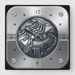 Relógio Quadrado Zodiac ~ Scorpio ~ Celestial ~ Astrologia Ocidenta