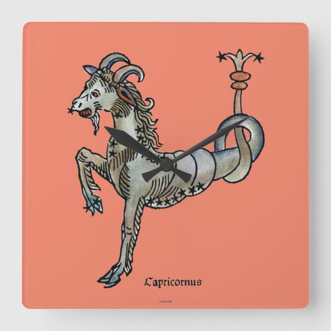 Relógio Quadrado Zodíaco: Capricórnio, 1482 (Frente)