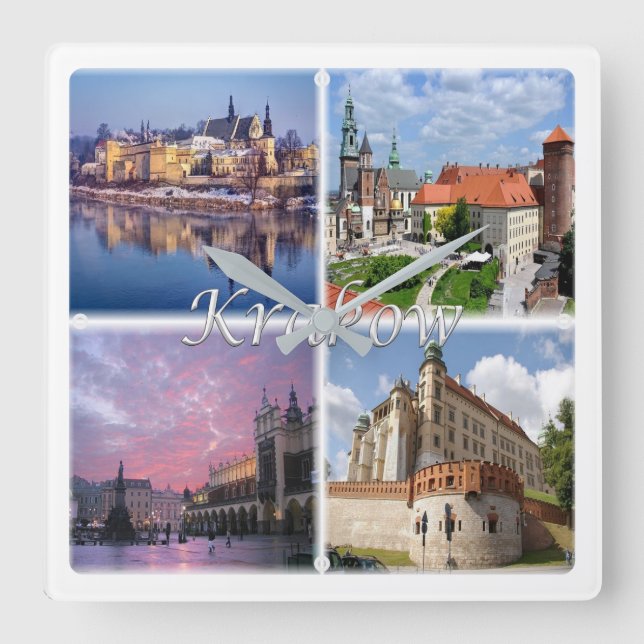 Relógio Quadrado zPL009 KRAKOW, Polônia, Europa, (Frente)