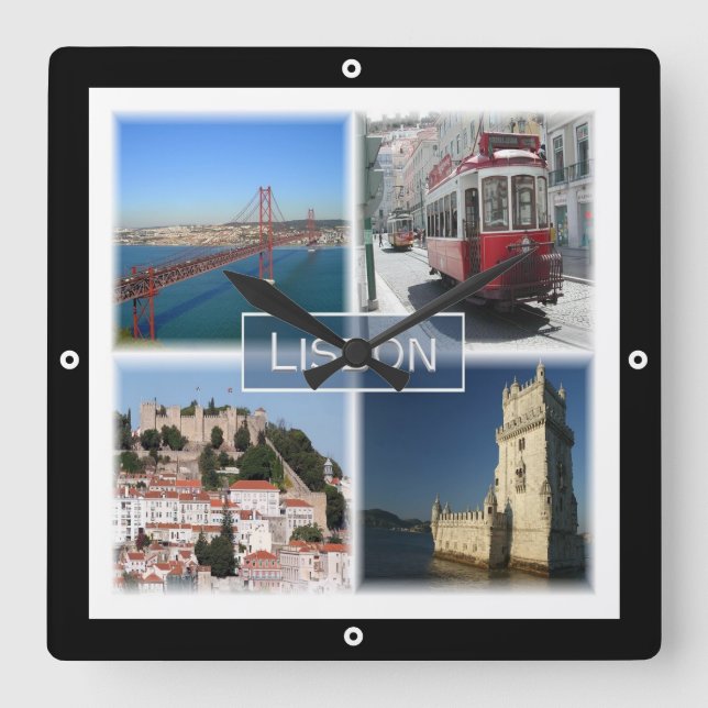 Relógio Quadrado zPT007 LISBOA, Portugal, Europa, (Frente)