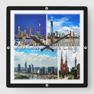 Relógio Quadrado zVN013 HO CHI MINH City SAIGON, Mosaico,