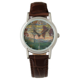 Relógio Quatro Árvores (Landscape Art) (por Egon Schiele)