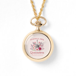 Relógio quinceanera floral da torre eiffel