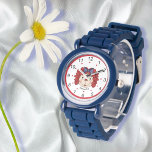 Relógio Raggedy Ann Face Personalizada<br><div class="desc">Personalize o relógio de pulso com um nome da Raggedy Ann desta criança. Tinham uma bela imagem de uma boneca Raggedy em vermelho e azul com detalhes decorativos de borda cardíaca. Escolha entre uma seleção de estilos de rosto de observação e cores de precinta. Criada em parte com obras de...</div>