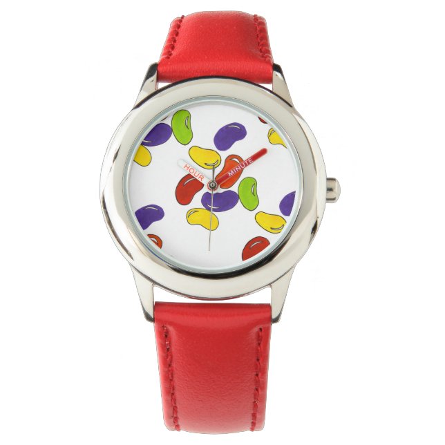 Relógio Rainbow Jelly Bean Beans Jellybean Candy Watch (Frente)