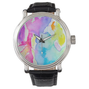Relógio Rainbow Splatter Watch Por Megaflora
