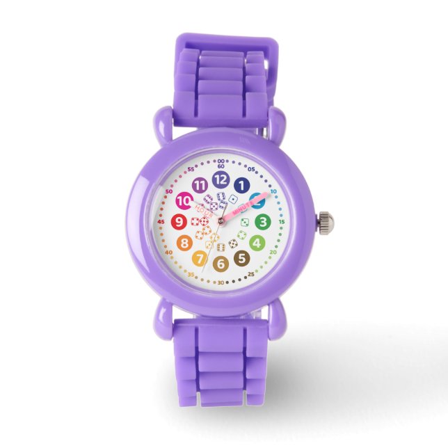 Relógio rainbowatch Lernuhr Schulkinder mit Würfel-Design (Frente)