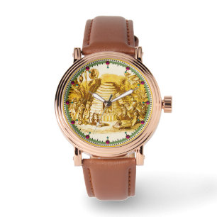 RELÓGIO RAINHA DAS ABELHAS DE MEL NO SKEP/PROMOTOR