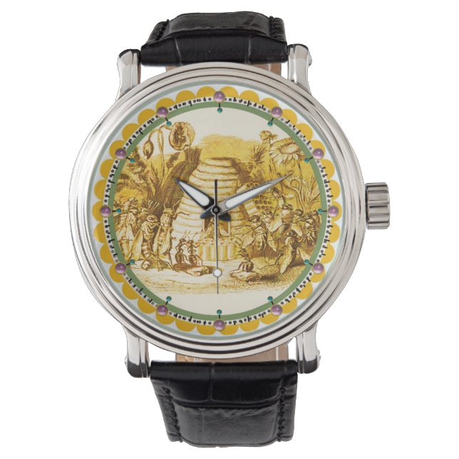 RELÓGIO RAINHA DAS ABELHAS DE MEL NO SKEP/PROMOTOR (Frente)