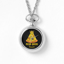 Relógio Rainha de pizza com nome personalizado