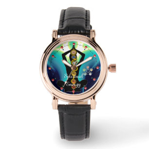 Relógio RAIO DE ASCLEPIUS 7 CHAKRAS,YOGA LOTUS POSE Blue