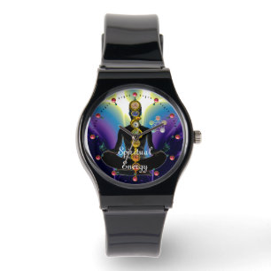 Relógio RAIO DE ASCLEPIUS 7 CHAKRAS,YOGA LOTUS POSE Roxo