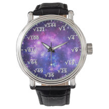 Relógio Raiz Quadrado do Espaço Roxo - Relógio Mat