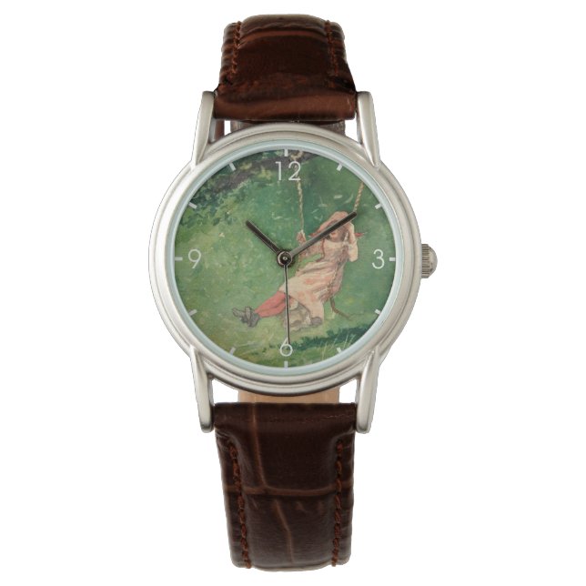 Relógio Rapariga em um Swing (Infância Rural) (Winslow Hom (Frente)