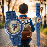Relógio Rapaz corajoso a caminho da escola<br><div class="desc">Este relógio mostra um menino giro a caminho da escola - o presente perfeito para todos os rapazes!</div>
