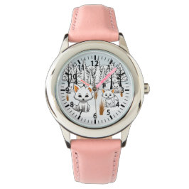 Relógio Raposas do Ártico - Paisagem de inverno