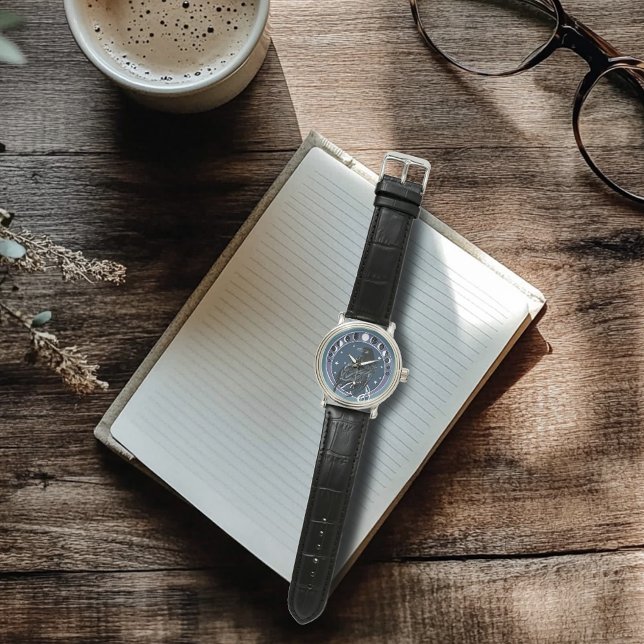 Relógio Raven Moon Phase Stars Blue (Criador carregado)