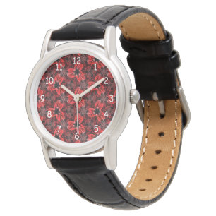 Relógio Red and Black Floral Show Watch