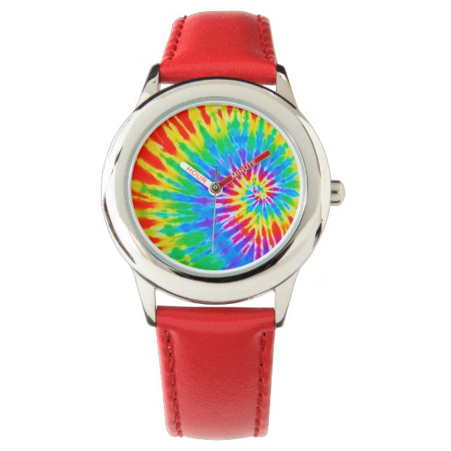 Relógio Red and Blue Spiral Tie Watch (Frente)