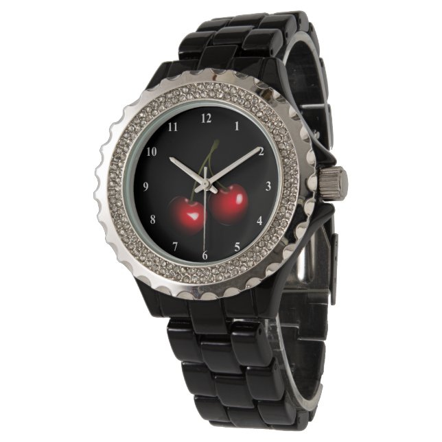 Relógio Red Cherries Black Watch (Angular)