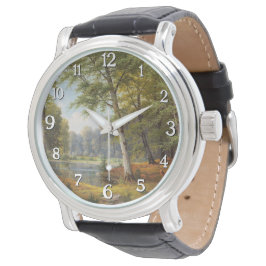 Relógio Red Deer by the Forest Pond