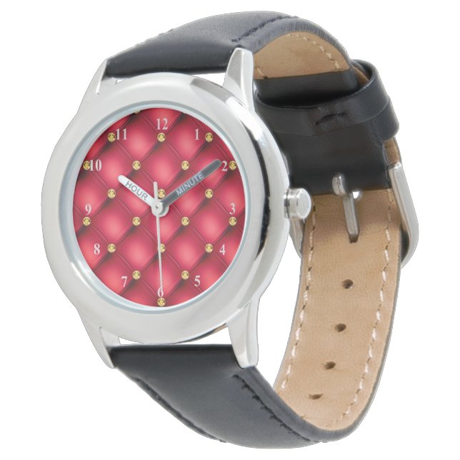 Relógio Red Dourado Diamantes Tufted Watch (Angular)