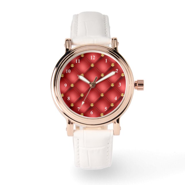 Relógio Red Dourado Diamond Tufed Watch (Frente)